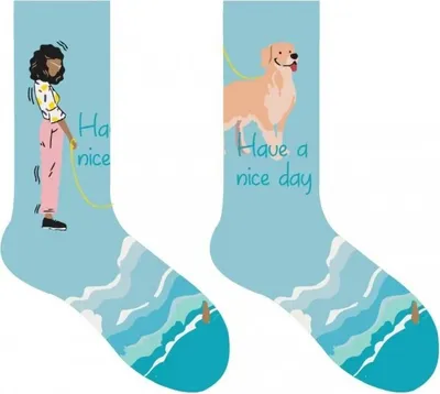 Produktbild von Musthaves - Socks Lustige, bunte Uni Socken - Einheitsgröße Gr. 38 -45 - Have a nice Day / Hund