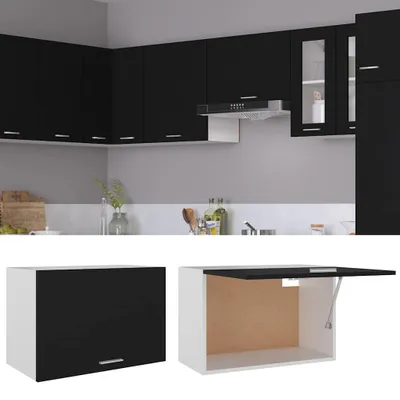 Produktbild von vidaXL Hängeschrank Lyon Schwarz 60x31x40 cm Holzwerkstoff