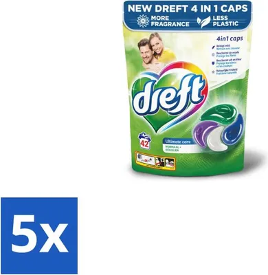 Produktbild von Dreft - Waschmittelkapseln - Ultimative Pflege - Sanfte Pflege - 42 Wäschen - Vorteilspack - 5 Stücke