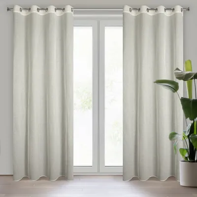 Produktbild von Eurofirany 424065, Durchscheinend, Natürlich/Natur, Einfarbig, Polyester, Ring, 150 g/m²