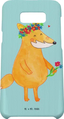 Produktbild von Mr. & Mrs. Panda Samsung Galaxy S8 plus Handyhülle  Fuchs Blumen - Türkis Pastell - Geschenk, Blumenliebe, Boho, Cover, Ich, Liebe, Handycover, Hülle, Handy