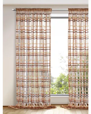 Produktbild von Grobgitterschal „Andre“ mit Stangendurchzug Farbe: Rost - Größe (HxB): 290x150cm