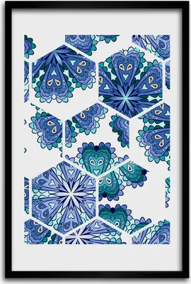 Produktbild von Bild - Bilderrahmen - 40 cm x 60 cm - MDF - Rahmen - Wandkunst - Elemente des Mandalas