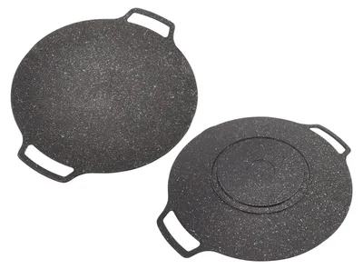 Image de Plaque de cuisson coréenne - Poêle à griller - Portable et multifonctionnelle - 30 cm - Revêtement antiadhésif - Parfaite pour les activités de plein air et le camping - Adaptée pour...
