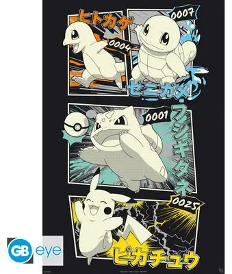 Obrázek produktu pro POKEMON - Poster Maxi 91.5x61MIX - Pikachu & Kanto Starters