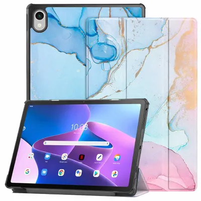 Produktbild von Schutzhülle Case Cover für Samsung Galaxy Tab S11 11" 2025 SM-X736/SM-X730 Smart Cover Magnet Standfunktion Klapphülle Tablet Tasche BLAU/ROSA MARMOR