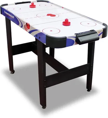Produktbild von Crosscheck-XT Airhockey| Tisch mit belüftetem Spielfeld, blau | AIRHOCKEY TISCH: Hochglanz-Spielfeld (122x61x79cm) mit Belüftung. Inklusive 2 Pushern & 2 Pucks für Kinder & Erwachsene