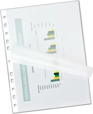 Produktbild von 100x 1-PACK Laminierfolien A4 mit Abheftrand 2x 125 mic Hochglanz