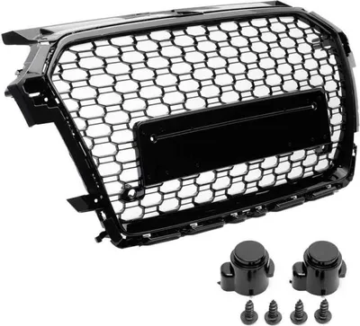 Produktbild von Waben Kühlergrill Sport Grill schwarz glänzend paßt für Audi A1 Typ 8X Facelift