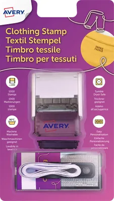 Image de AVERY Zweckform CSTAMP.EU AVERY Zweckform Textilstempel selbstfärbend schwarz ohne Logo, 1 St.