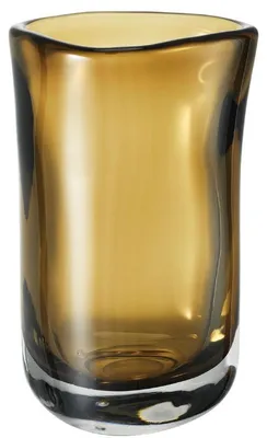 Produktbild von Casa Padrino Luxus Deko Glas Vase Braun Ø 14 x H. 22 cm - Mundgeblasene Blumenvase - Luxus Deko Accessoires
