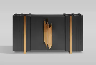 Produktbild von Stilig ST023B Kommode - Schwarz mit Goldakzenten, 160x40x90 cm