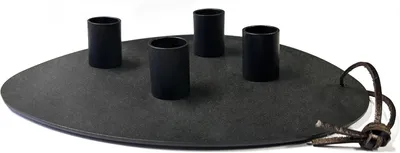 Obrázok produktu pre Sada 4 magnetických držiakov na sviečky, kov, čierna, vhodné na advent