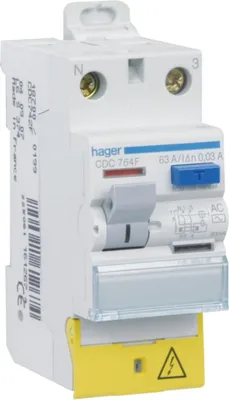 Image de Interrupteur Différentiel Bipolaire Avec Vis 2x63 30ma Ac Cdc764f - Hager