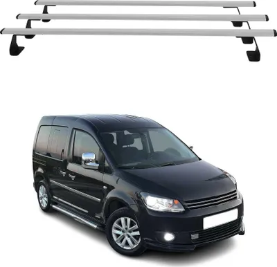Obrázok produktu pre Priečne strešné nosiče pre VW Caddy 2010–2015, šedé, z ocele