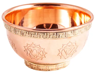 Immagine prodotto di Berk KH-402 Bruciatore di incenso ignifugo in rame \*Chakra\* con finitura in ottone - Bruciatore di incenso Smudge per salvia e incenso - Decorazione Chakra