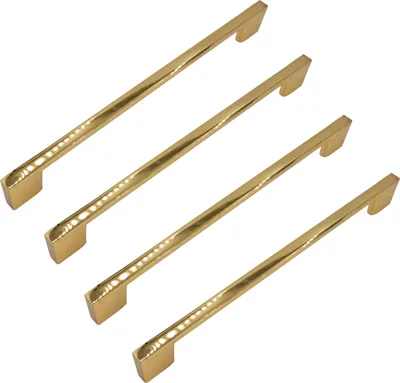 Obrázok produktu pre Luxusná nábytková úchytka v zlatom chróme 256 mm - Elegantná hliníková úchytka na nábytok s lesklým povrchom a jednoduchou montážou.