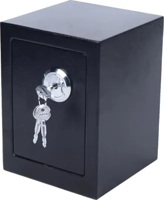 Produktbild von Sicherheitsbox - Tresorbox aus Q235-Stahl - 3,8 l Volumen - Abschließbar - 3 Schlüssel - Mit Filzfütterung - Für Zuhause, Büro, Reise - Schwarz