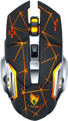 Produktbild von Thunder Wolf Q13 Charging Mute Wireless Mouse Game Business Luminous Mechanical Mouse Cross-border [Q13 Dual Mode] Star Black