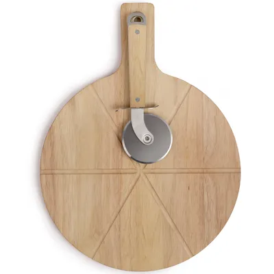 Produktbild von Livoo Pizza-Schneidebrett Set 30 cm Holz