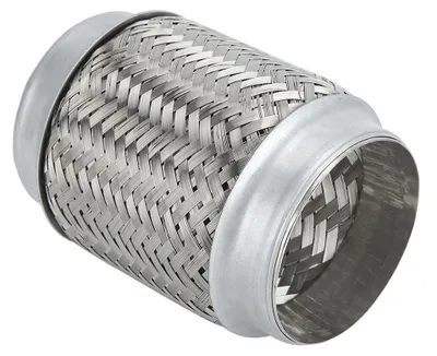 Image de Tuyau d'échappement flexible en acier inoxydable, dimensions 3,5 x 6 pouces, avec gaine interne tressée et ondulée