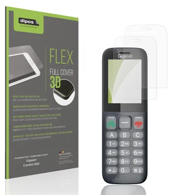 Produktbild von 2x Full Cover Schutzfolie matt für Gigaset Comfort 600 Panzerfolie Anti-Shock