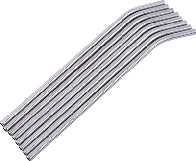 Produktbild von 8PCS Edelstahl Metall Trinkhalme Set mit 3 wiederverwendbaren Reinigungsbürsten Set