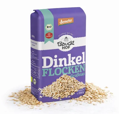Produktbild von Bauckhof  Dinkelflocken Großblatt Demeter - 1 Beutel