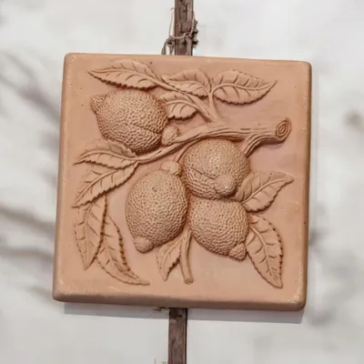Produktbild von Handarbeit aus Italien: Wandrelief Limonen 18x18cm