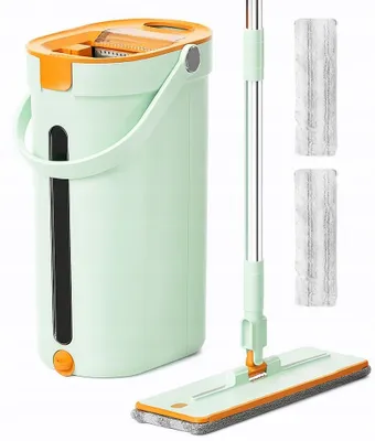 Image de Seau-essuie-mop plat, compact, Floormy City, à double compartiment - séparation de l'eau