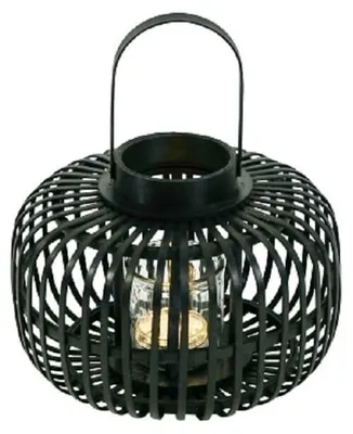 Produktbild von Laterne Kyoto schwarz Bambus Pappel 33 x 23 cm incl. Glaseinsatz Deko Indoor