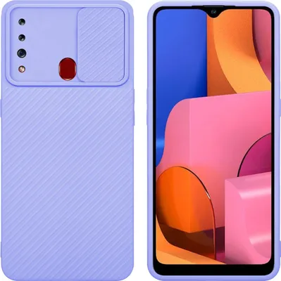 Produktbild von Cadorabo Hülle für Samsung Galaxy A20s Schutz Hülle in Lila Handyhülle TPU Etui Case Cover Kameraschutz