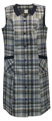 Produktbild von Knopfkittel Damen kariert mit 2 Taschen aus Mischgewebe, Größe:46, Design:Design 9