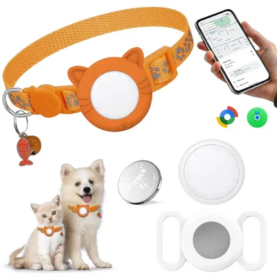GPS-Katzentracker ohne Abo, Apple & Google kompatibel, orange