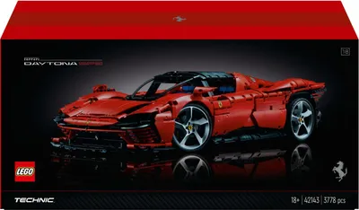 Produktbild von LEGO 42143 Technic Ferrari Daytona SP3 Modellauto-Bausatz im Maßstab 1:8, roter Super-Sportwagen, erweitertes Auto-Modell Sammlerstück, Ultimate Car Concept