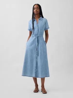 Produktbild von GAP Jeanshemd-Midikleid mit Gürtel  XXS
