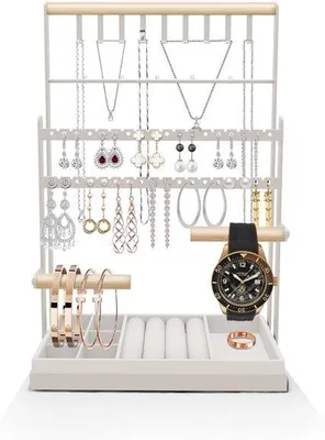 Produktbild von 7-lagiger Schmuckständer mit Ablage, Organizer für Ketten, Ringe, Ohrringe, Armbänder