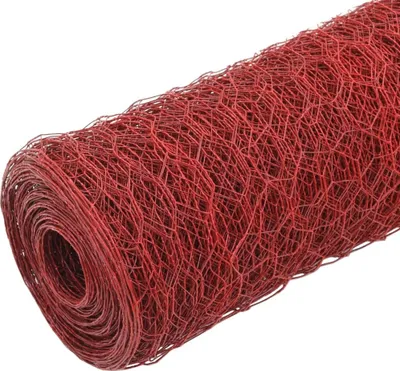 Image de vidaXL Clôture en fil de fer acier avec revêtement PVC 25x1 m rouge