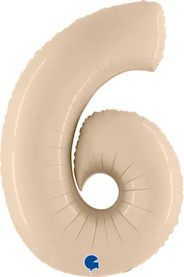 Image de Ballon en aluminium n° 6, satin crème, 66 cm, Grabo