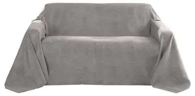 Immagine prodotto di Beautissu Copriletto 210x280 cm Copriletti per divano in pelle scamosciata grigia