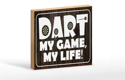 Produktbild von Holzschild Spruch 18x12cm DART my Game my life
