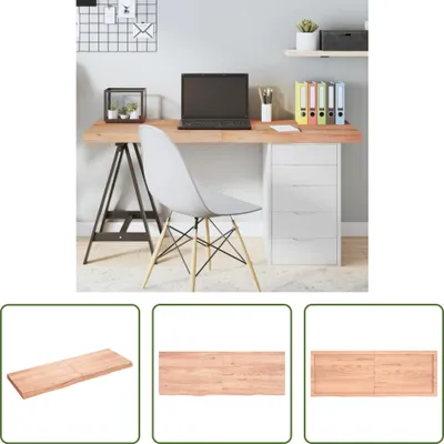 Produktbild von The Living Store Tischplatte Hellbraun 140x50x(2-6)cm Massivholz Eiche Behandelt