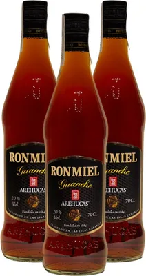 Produktbild von 3er Set Honigrum - Ron Miel Arehucas Guanche 70cl