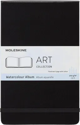 Produktbild von Moleskine Aquarellalbum, L/A5, 200g-Aquarellpapier, Hard Cover, Schwarz