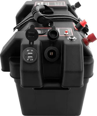 Produktbild von Batteriebox für Boot - Batterie Aufbewahrungsbox - Für Außenborder und Schlauchboot - Doppelter USB Ladeanschluss - Integrierte Akkuanzeige