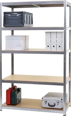Image de Rayonnage pour charges lourdes HWC-E33, Rayonnage de cave Rayonnage emboîtable Rayonnage de stockage, 875kg acier 5 tablettes ~ galvanisé 200x120x60cm