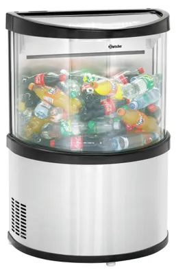 Produktbild von Bartscher Kühlvitrine 1F Serie, 60 L, Umluftkühlung, 3-seitiger Einblick, 690x450x1010 mm