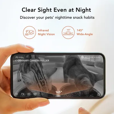 Obrázek produktu pro Petlibro Granary Smart Camera, Automatický podavač krmiva pro zvířata, Bílá, Univerzální, 5 l, AC, Baterie, 100 - 240 V