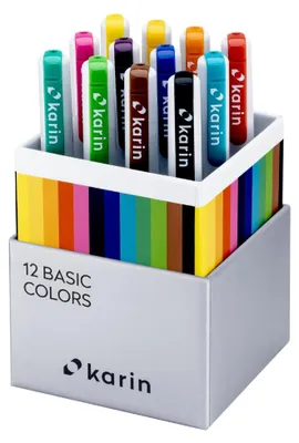Produktbild von Karin Brushpen Set Realbrush PRO 12 Stück Basic Farben Aquarell