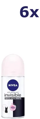 Produktbild von 6x Nivea Deo Roll-on – Invisible Black & White Original 50 ml